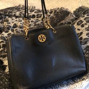 Tory Burch Pebbled Black Tote